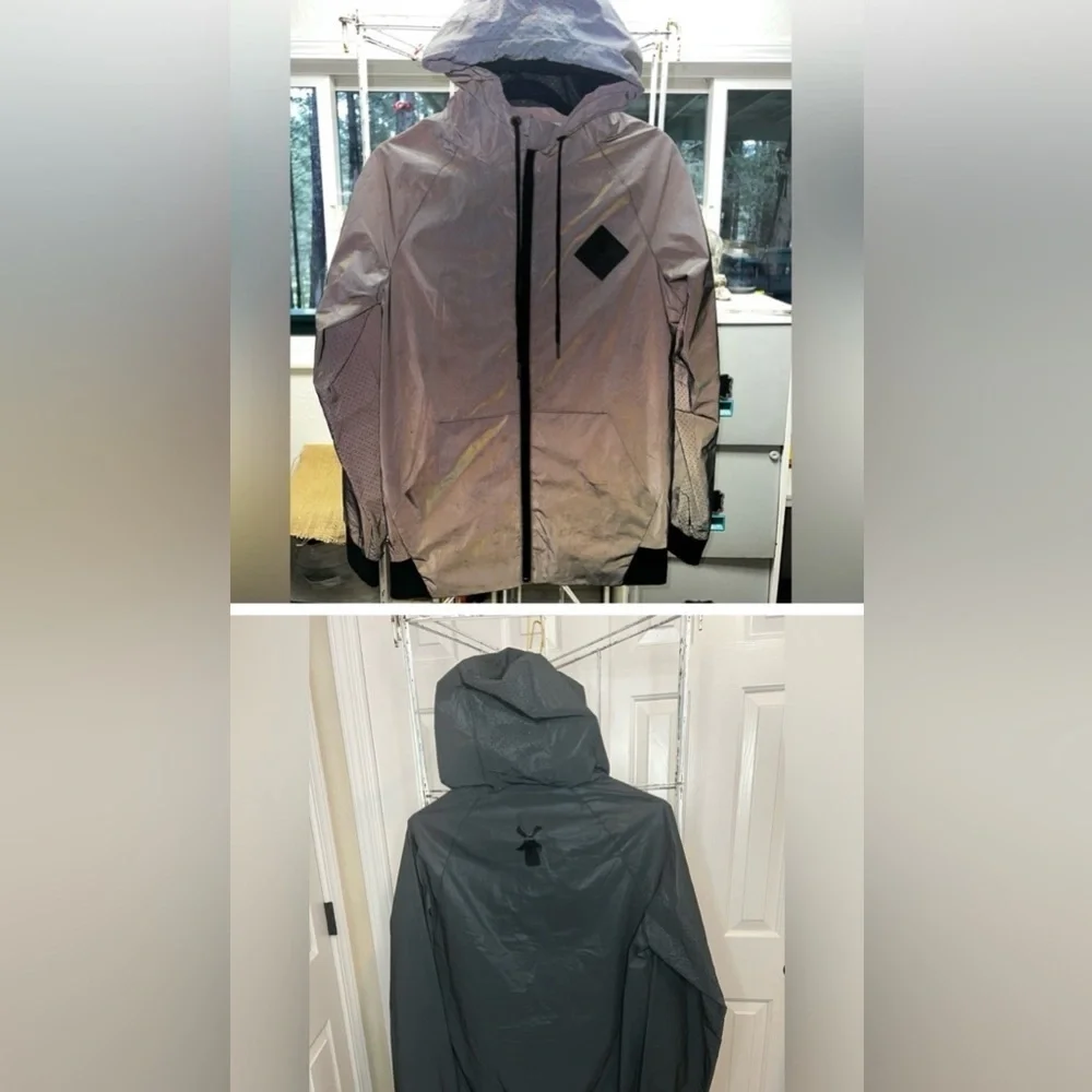 ✌️Dutch Bros Black Reflective Hooded Rain Jacket X-SMALL DB 1992 RARE